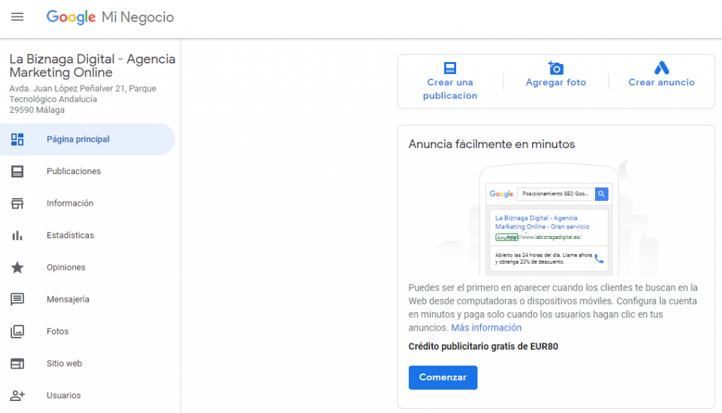 Cómo hacer publicaciones en Google My Business | La Biznaga Digital