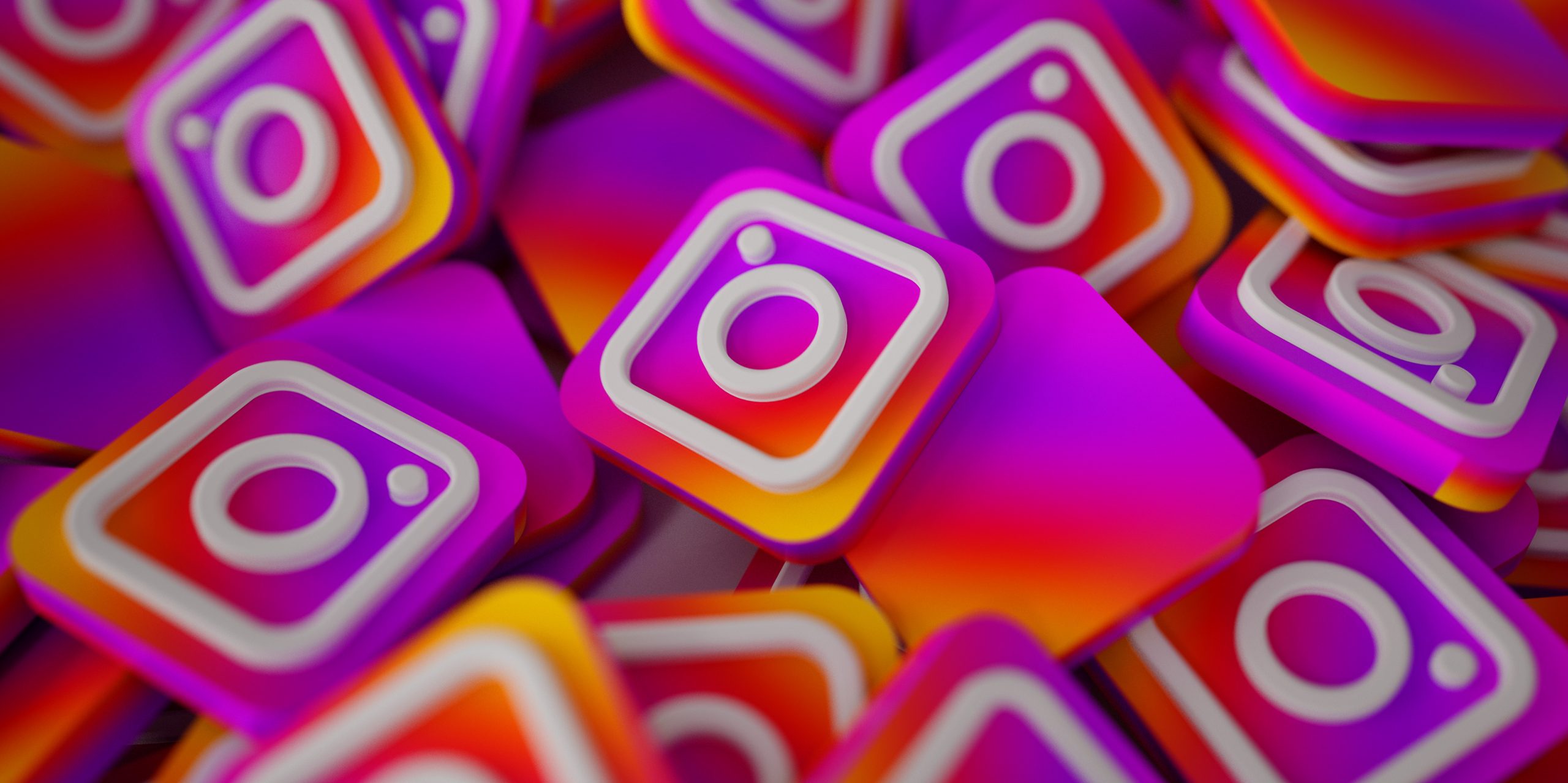 Pile of 3D Instagram Logos