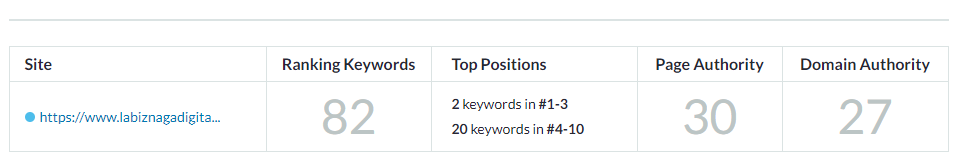 Auditoria SEO - Autoridad de Dominio