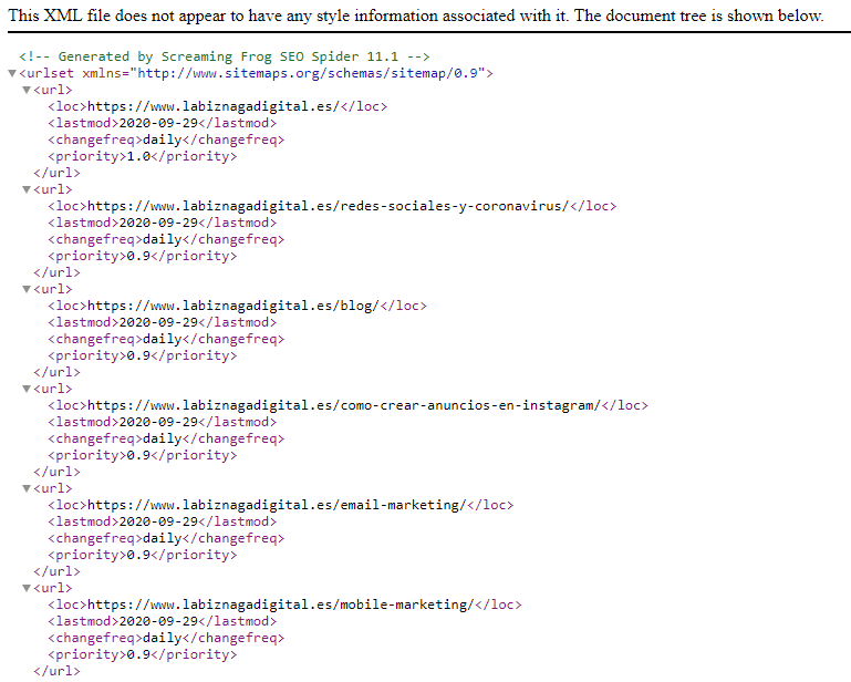 Auditoria SEO - Sitemap