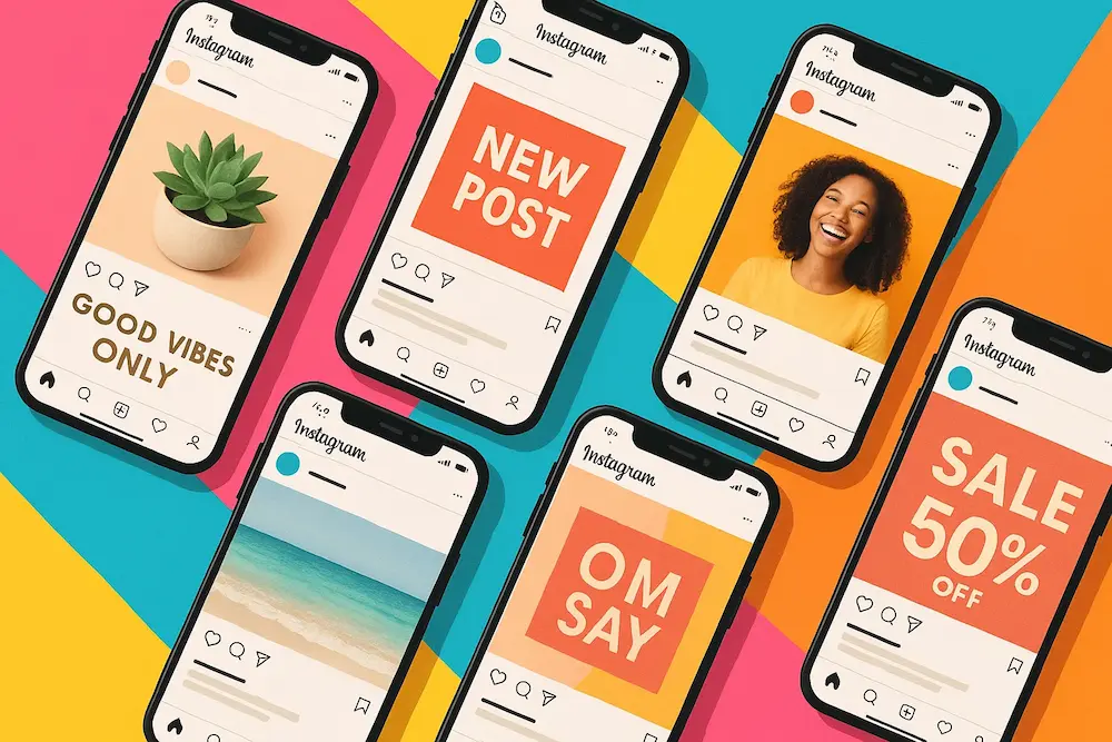 ejemplo de distintos formatos de publicaciones de instagram